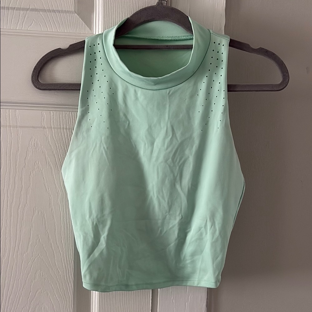 Mint Green Workout Cropped Tank Top